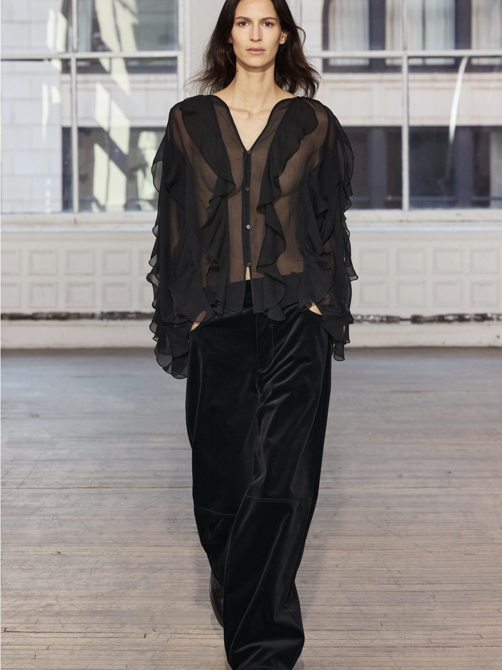 Zara Ruffled Blouse ZW Collection - Size L
